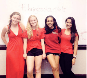 Winsor girls wear red to show support for this international cause. We are lucky to have the kind of education that these Nigerian girls are stripped of.