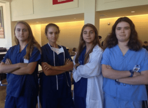 Girls dressed as "Grey's Anatomy" characters... perhaps we'll see them in scrubs for real one day!