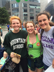 (from L-R) Winsor junior, senior, and recent alumna advocate for environmental rights in New York City